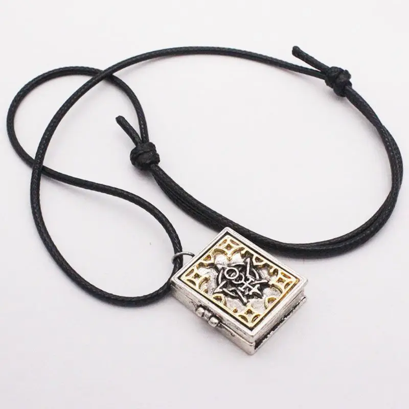 Винтажная Серебряная Готическая Волшебная книга скрытый череп кулон сломанный