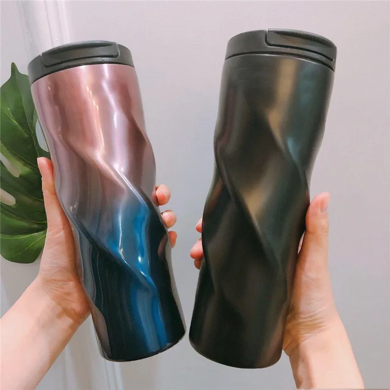 

With LogoThermos Cup Spiral Coffee Cup Stainless Portable Steel Thermoc Bottlein Sulated Cup Travel Coffee Cup Mug