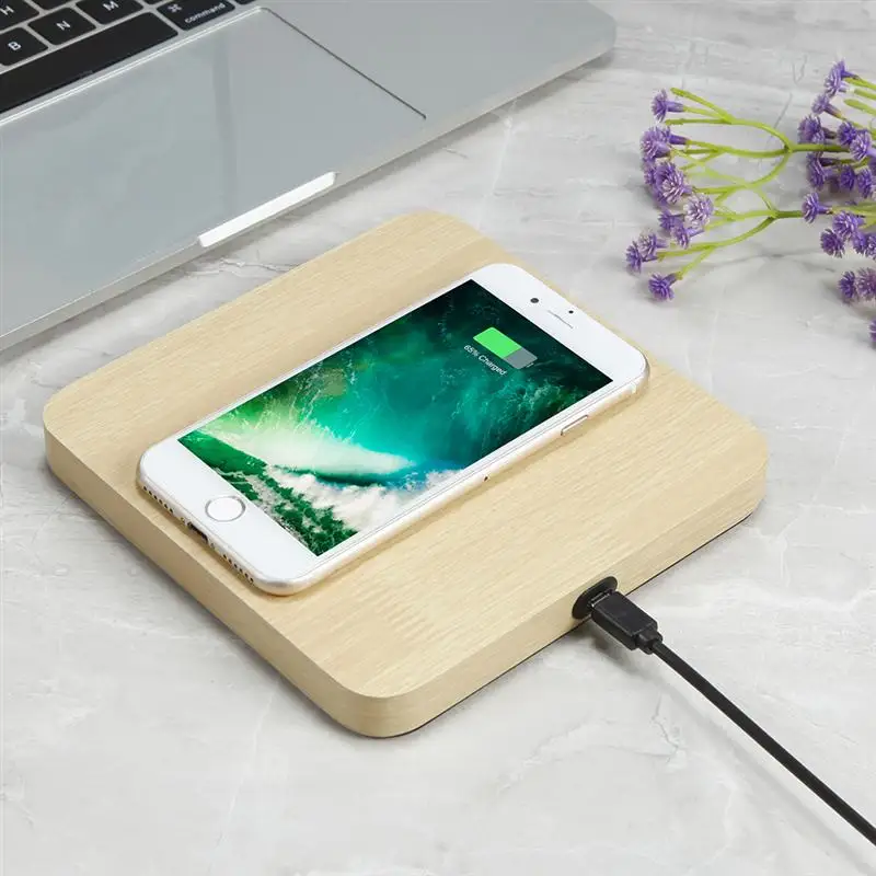 

10W Wireless Phone Charger Wood Portable Phone Quick Charging Plate Device For iPhone 8 Plus X 11 Pro Samsung S20 S7 S9 S8