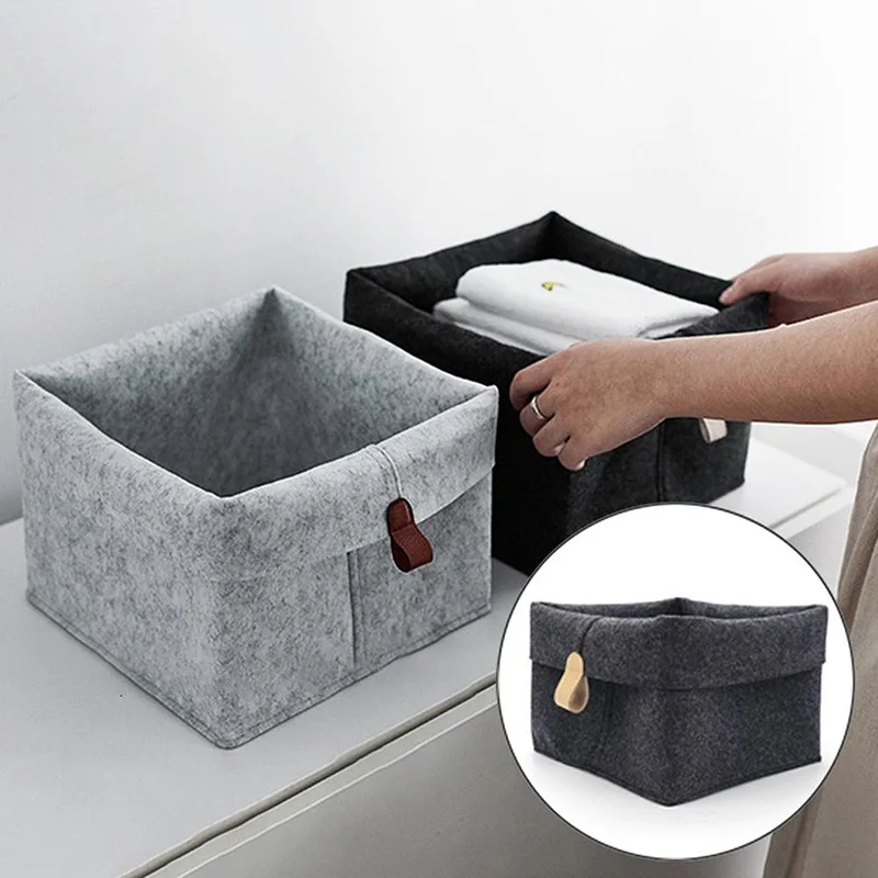

Multifunctional felt storage basket, toy bag, clothing box, folding kitchen container, storage rack, decorative table, 1 /