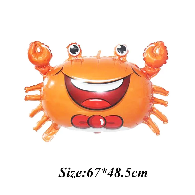 1pcs Fish Animal Foil Balloons Birthday Party Shark octopus crab whale dolphin Air Baloons Sea Theme decorations | Дом и сад