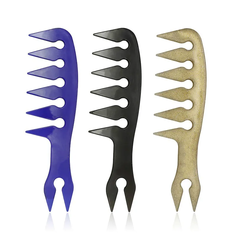 

Professional Africa Hair Plastic Barber Wide Tooth Hair Comb For Women Long Curved Hair Detangling Comb