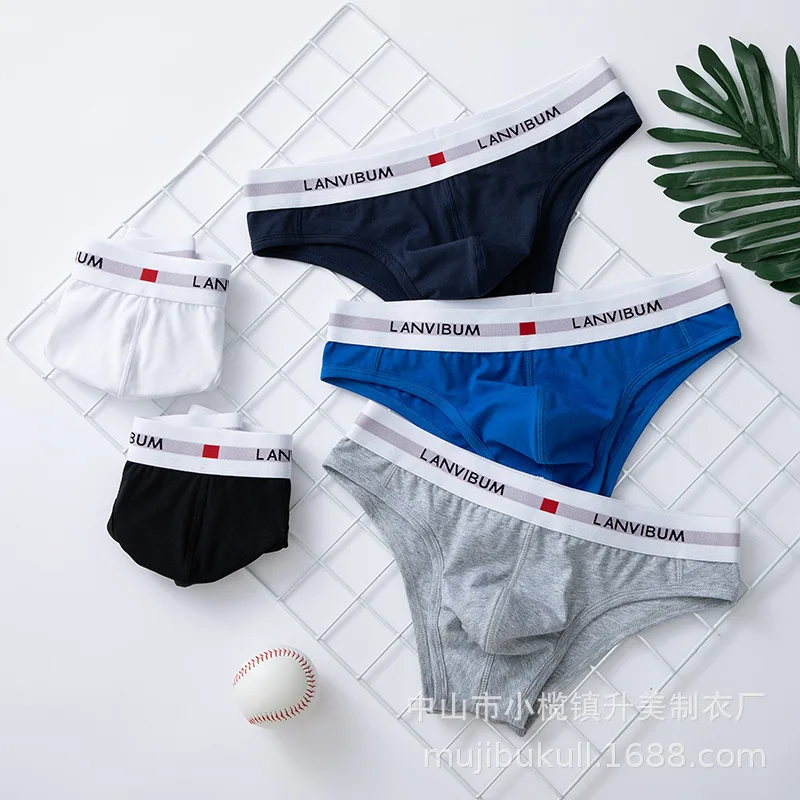 

4Pcs Fashion New Original Men Briefs Breathable Underwear Men Briefs Panties Comfortable Cotton Sexy Men Underwear Slips