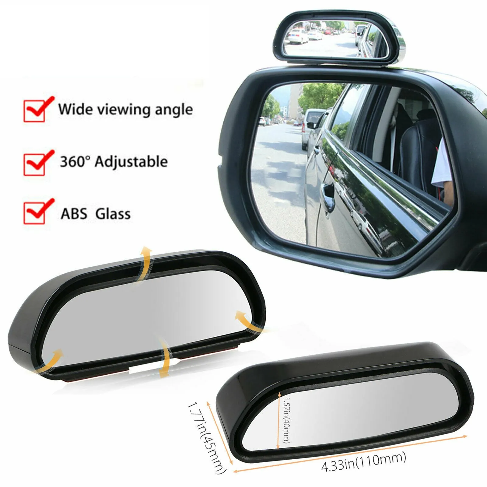 

Car Blind Spot Mirror Wide Angle Mirror Adjustable Convex Rearview Mirror for Safety Parking Car Mirror