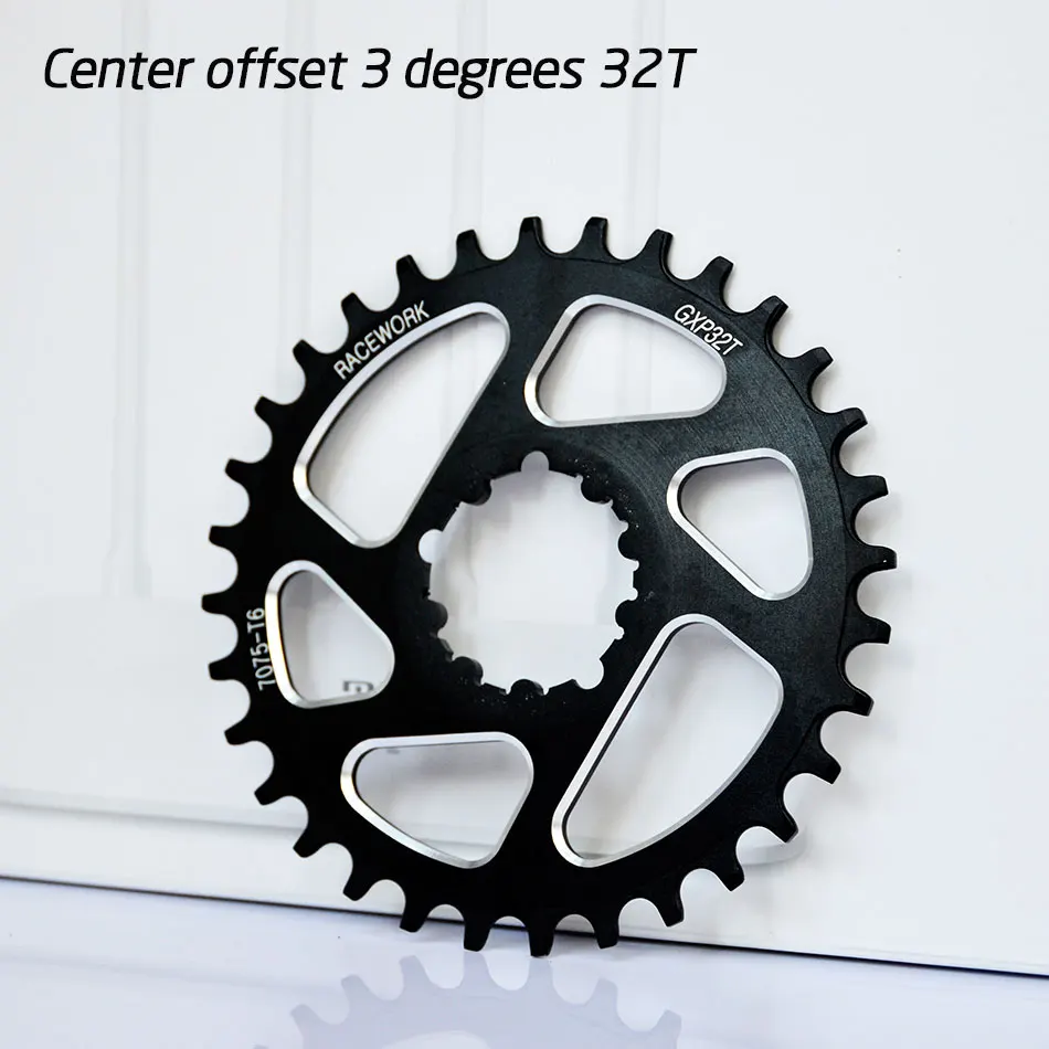 3 degrees 32T Freies deliv RACEWORK Fahrrad Kettenblatt 32 34 36 38t Engen Breite Fahrrad Kettenblatt Pelz GXP XX1 XO CNC AL7075 kurbelFahrrad - Цвет: 3 degrees 32T