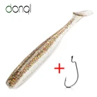 Мягкая набор рыболовных приманок силиконовая приманка DONQL, приманка для ловли воблер с джиг-головкой личинки + 5 шт. крючков, искусственные приманки для ловли карпа, снасти