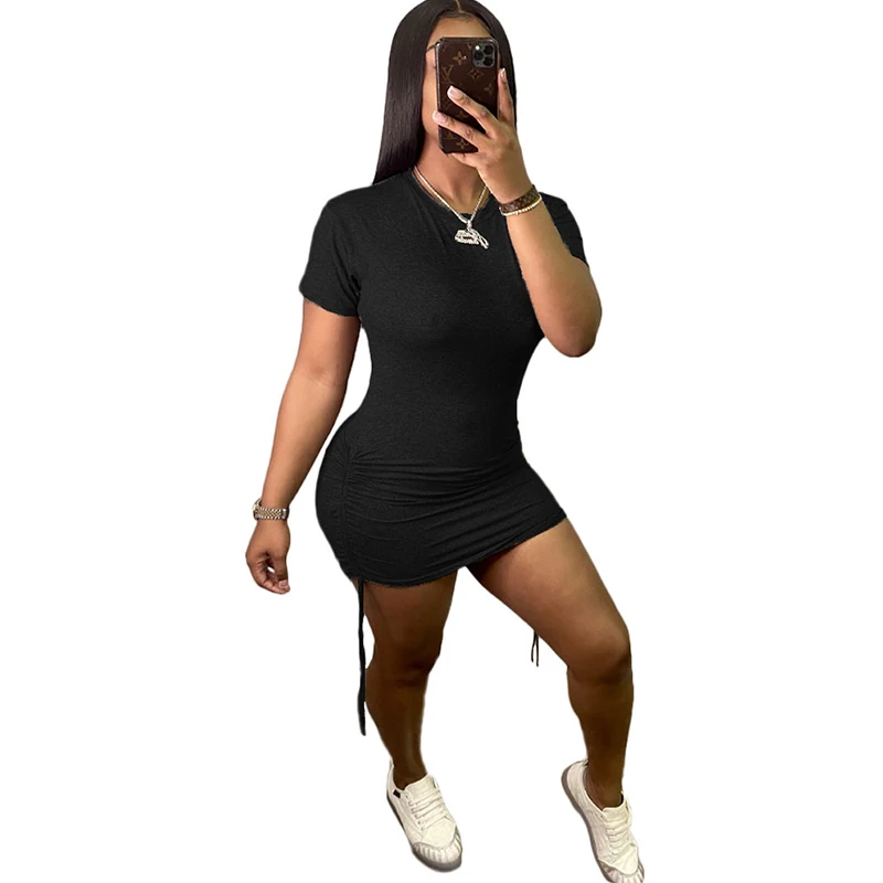 

Sexy Bodycon Bandage Mini Dress Short Sleeve Club Outfits for Women Summer Dress 2021 Fashion Streetwear Party Dresses