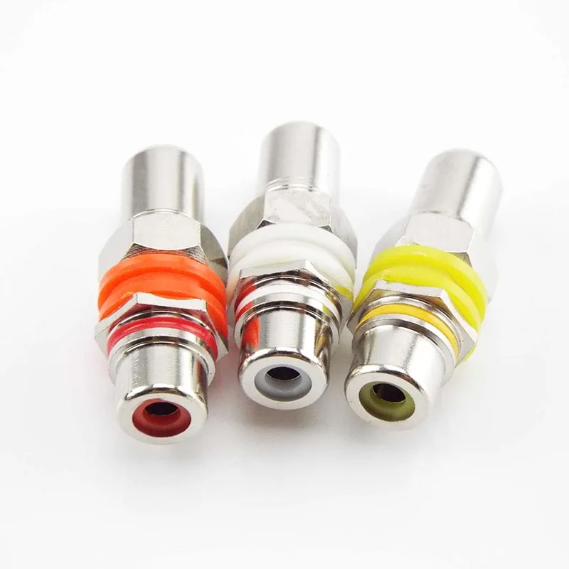 Nickel Plated Copper RCA Female to Connector Extend Adapter Dual Head AV Extension Plug Audio Video | Обустройство дома
