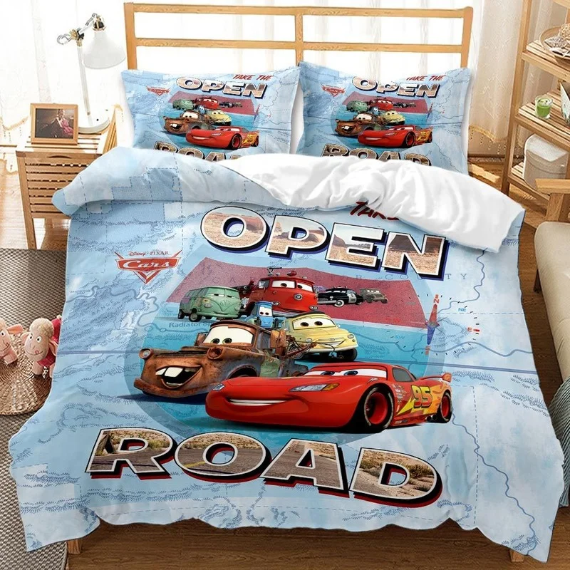 

Disney Comic Car McQueen 3D Printed Bedding Duvet Covers Pillowcase Pair Queen King Size Children Boys Luxury Bedroom Decor