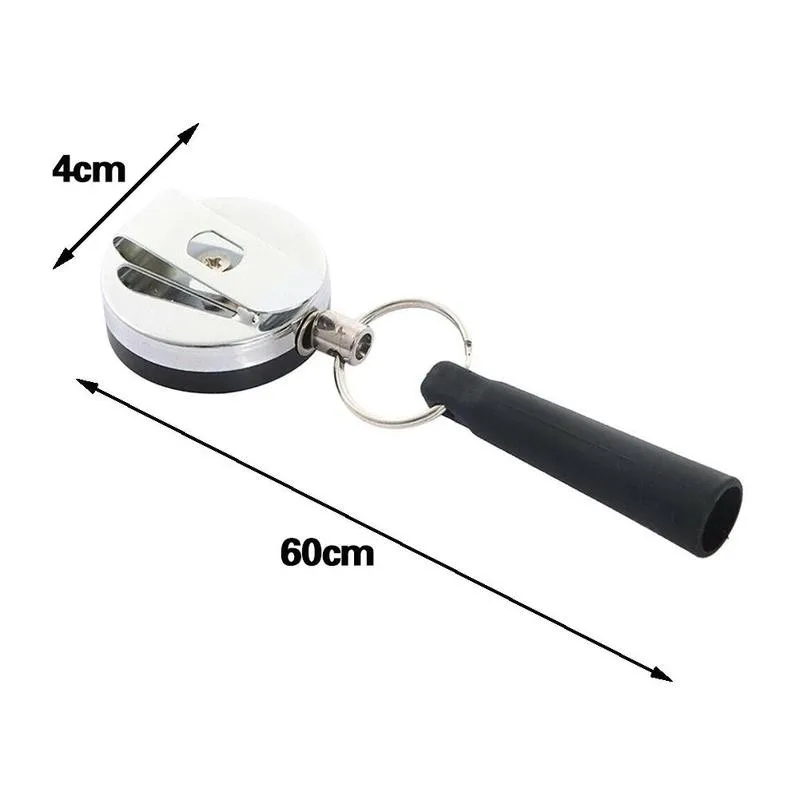 

1 Retractable Keychain With Pen Holder Anti-Theft Wire Rope Pen Holder Reel Buckle Belt Clip