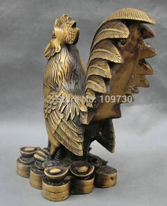 Бесплатная доставка &lt&lt&lt 9 &quotКитайская Фотографическая Бронзовая статуя петуха