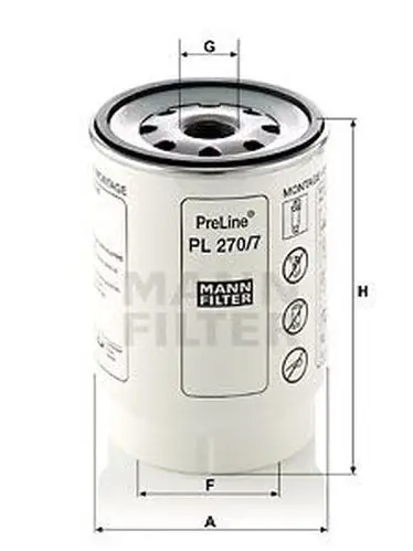 Фильтр топливный 1-14 UNS H151 D108 S 80x3 MANN-FILTER PL270/7X | Автомобили и мотоциклы