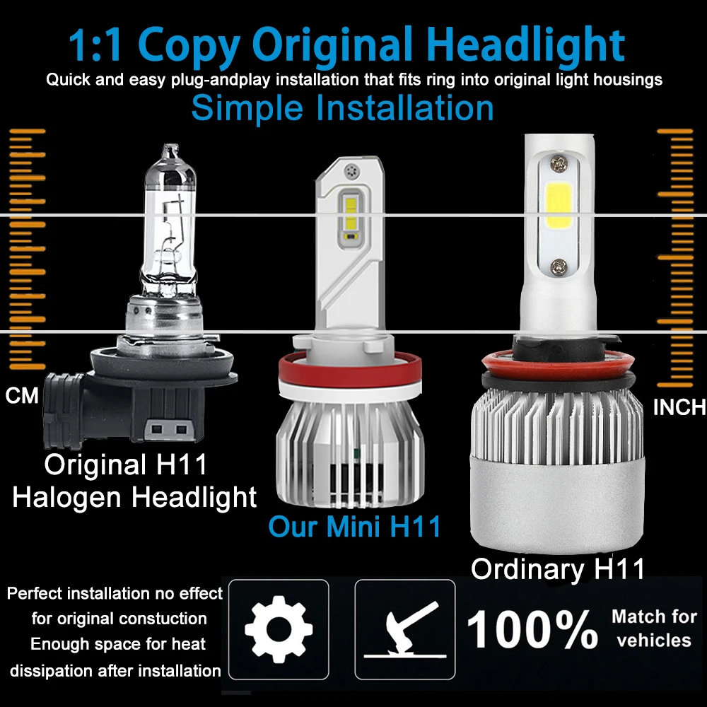ECAHAYAKU H7 LED H4 led H11 H8 HB3 9005 HB4 9006 U9 Car Headlight Bulbs 90W 10000LM Automobile Headlamp Fog Lights 12V 24V | Автомобили и