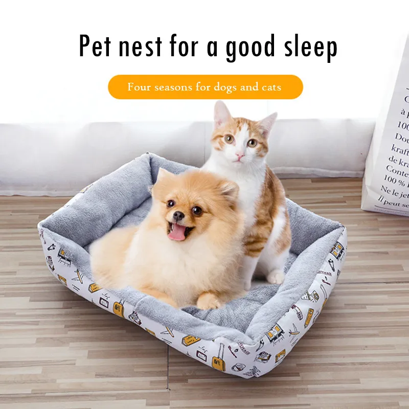 

2021 new Large Pet Cat Dog Bed 5Colors Warm Cozy Dog House Soft Fleece Nest Dog Baskets Mat Autumn Winter Waterproof Kennel