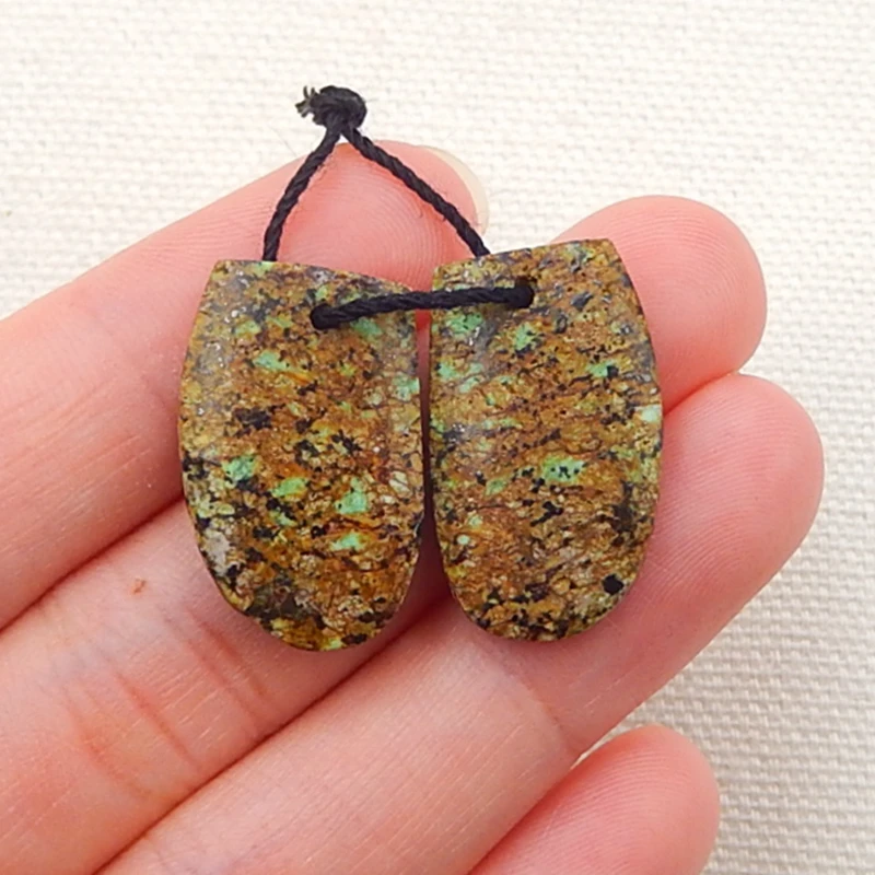 

Natural Gemstone African Turquoise Woman Earring Beads For Diy Earring,Jewelry Accessories 22x14x5mm,4.5g