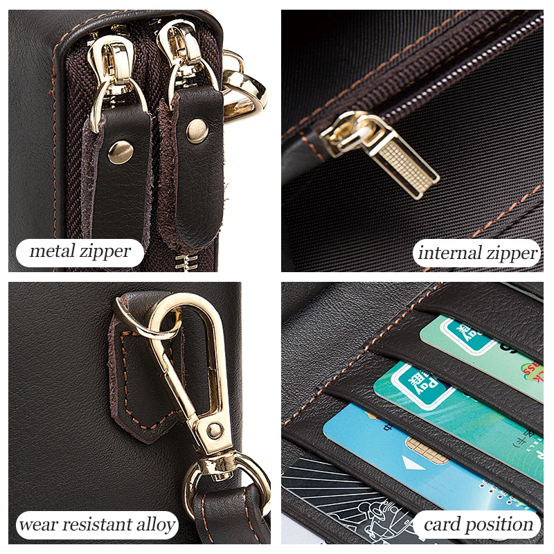 Клатч кошелек мужские бумажники из натуральной кожи длинный тонкий мужской