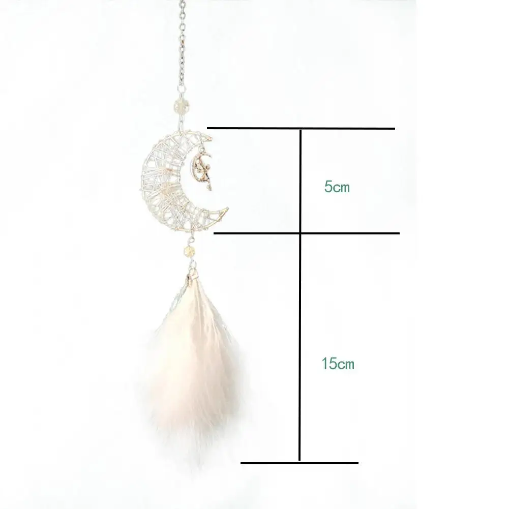 Подвеска для автомобиля Openwork Moon Feather Dream Catcher - Изысканный Ручной Работы Украшение для Спальни и Общежития Инновационный Подарок.