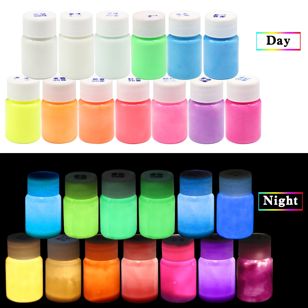 

20g Fluorescent Night Running Body Luminous Paint Glow in the Dark Acrylic Luminous Paint Bright Pigment DIY Luminous Nail Tools