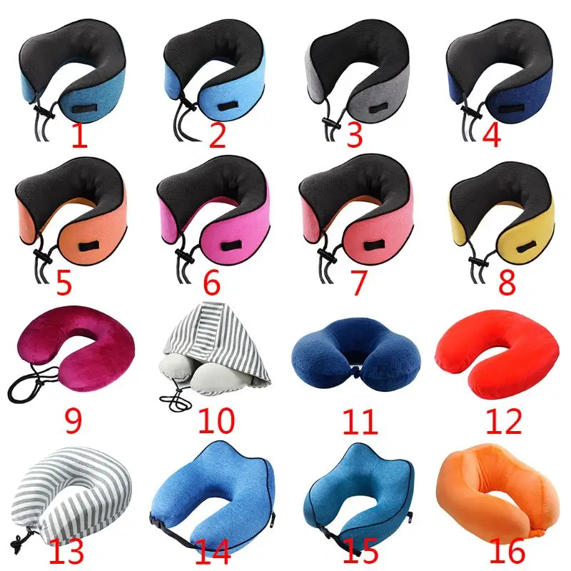 

Pure Memory Foam Neck Pillow Travel Pillow with Washable Coat, Ergonomic Design G99F