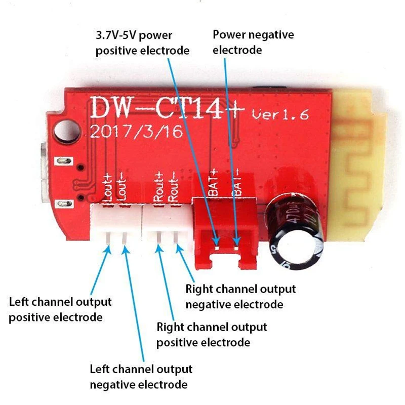 2 шт. Мощность Плата усилителя CT14 микро-4 стерео приемник Bluetooth модуль 5 Вт + набор