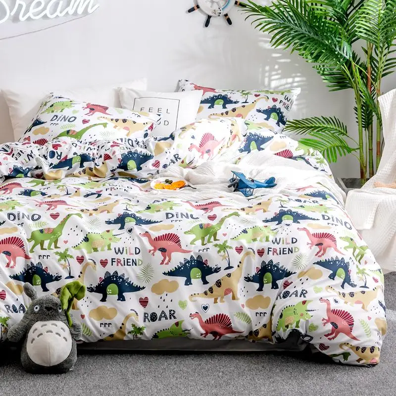 

30Home Textile Cartoon Dinosaur Bedding Sets Children's Beddingset Bed Linen Duvet Cover Pillowcase/bed Sets #s