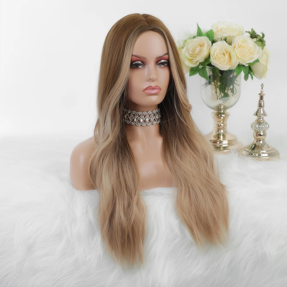 Блондинка Единорог длинные натуральные волнистые в центре часть Омбре