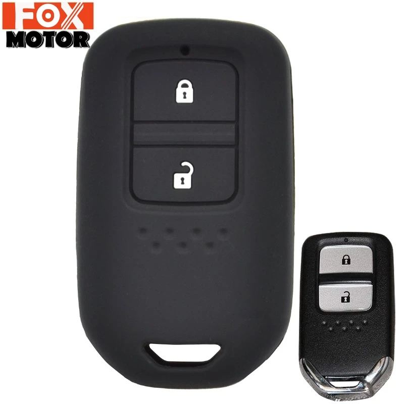 

For Honda HR-V Vezel Fit Jazz City Civic Accord Silicone Remote Key Case Fob Shell Cover Skin Holder 2 Button 2015-2018