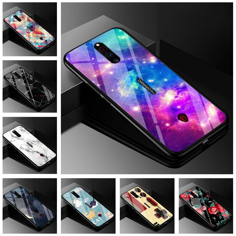 Чехол из закаленного стекла для ZTE nubia Red Magic 5G чехол 6 65 дюйма Модный жесткая задняя