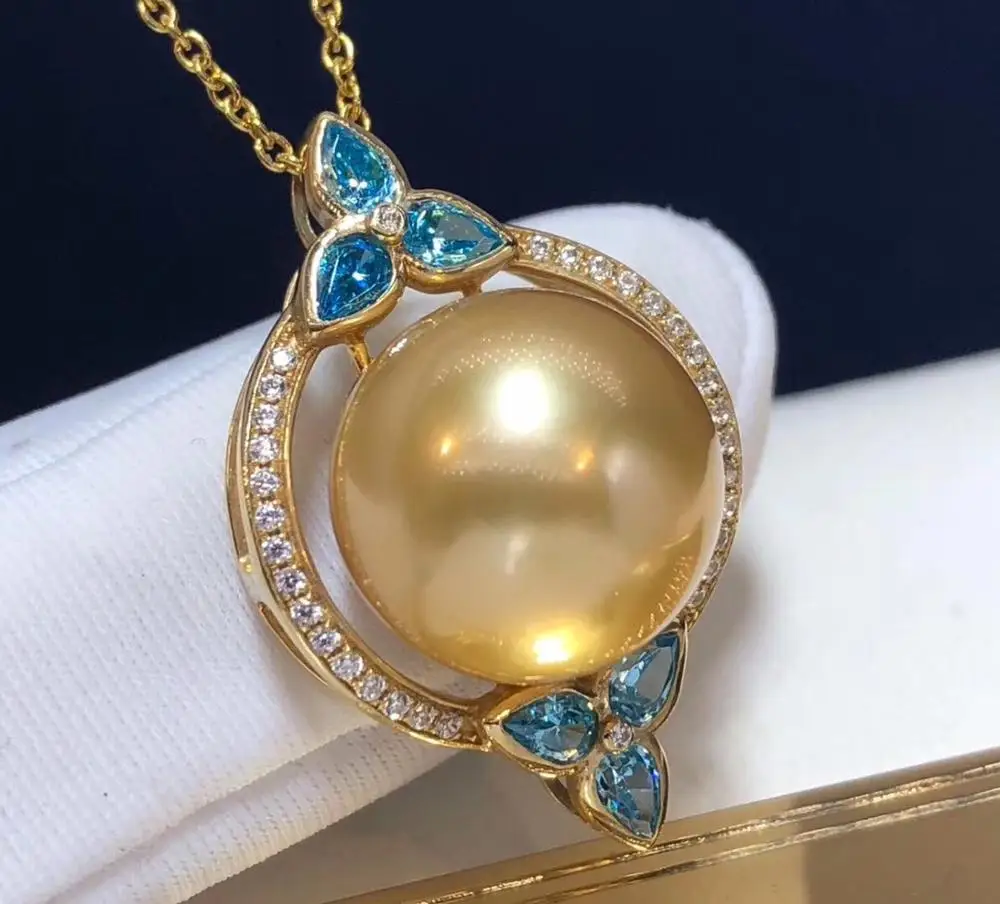 D205 Изящные Ювелирные изделия 18K желтое золото Природный Океанский золотой