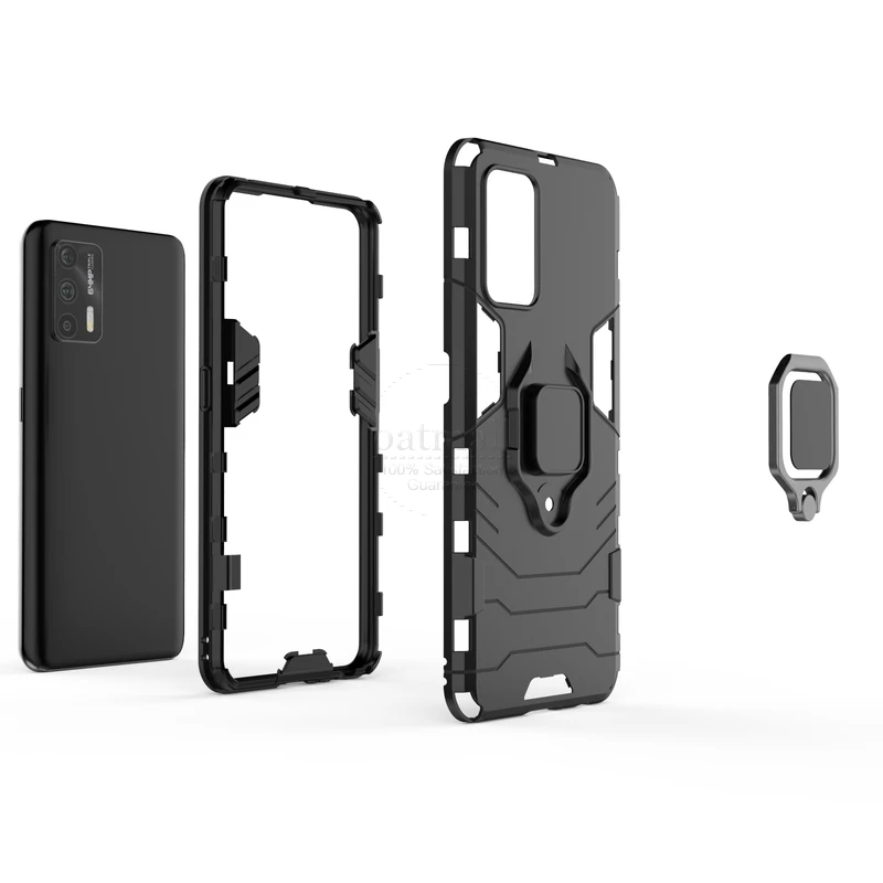 tough hybrid armor cover for oppo realme gt case with magnetic finger ring socket stand protective phone cases fundas free global shipping
