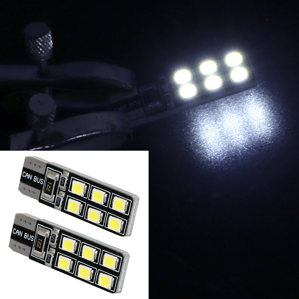 

2 шт., Автомобильные светодиодные лампы для указателей поворота, T10 12SMD
