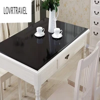 black pvc tablecloth d waterproof soft glass tablecloth solid color waterproof oil 1 0mm matte home decoration table cloth2019