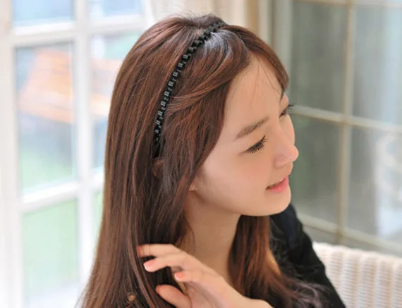 

Fashion Men Women Unisex Black Wavy Hair Head Hoop Band Sport Headband Hairband Hair Accessories