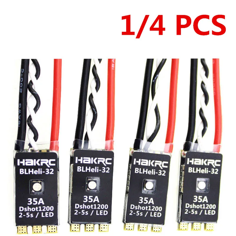 4 шт. HAKRC BLHeli_32 Bit 35A 2 5S ESC для FPV гоночного квадрокоптера Мультикоптер встроенный