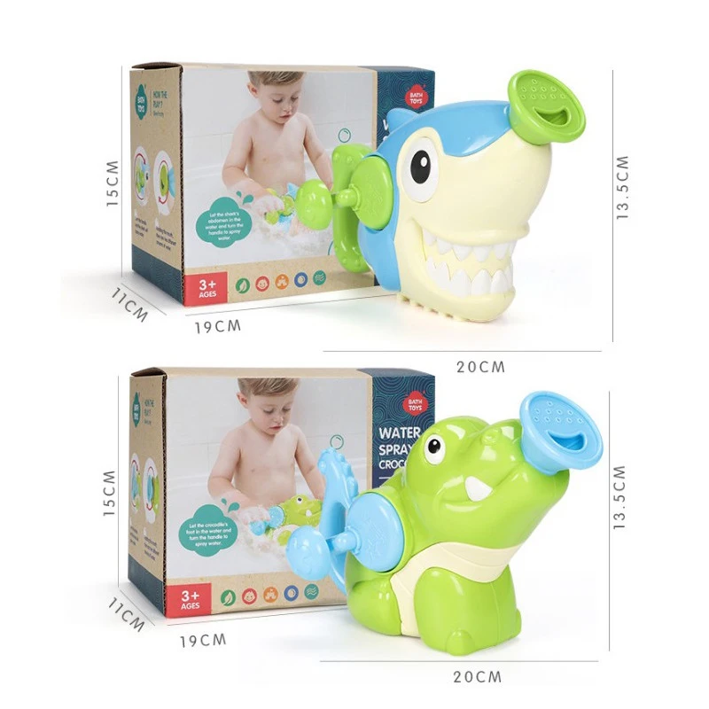 

Cute Shark Baby Bath Toys Hand Cranking Bathtub Seaside Water Spray Game Toy for Children Bath Shooting Animal Water Kids Toys