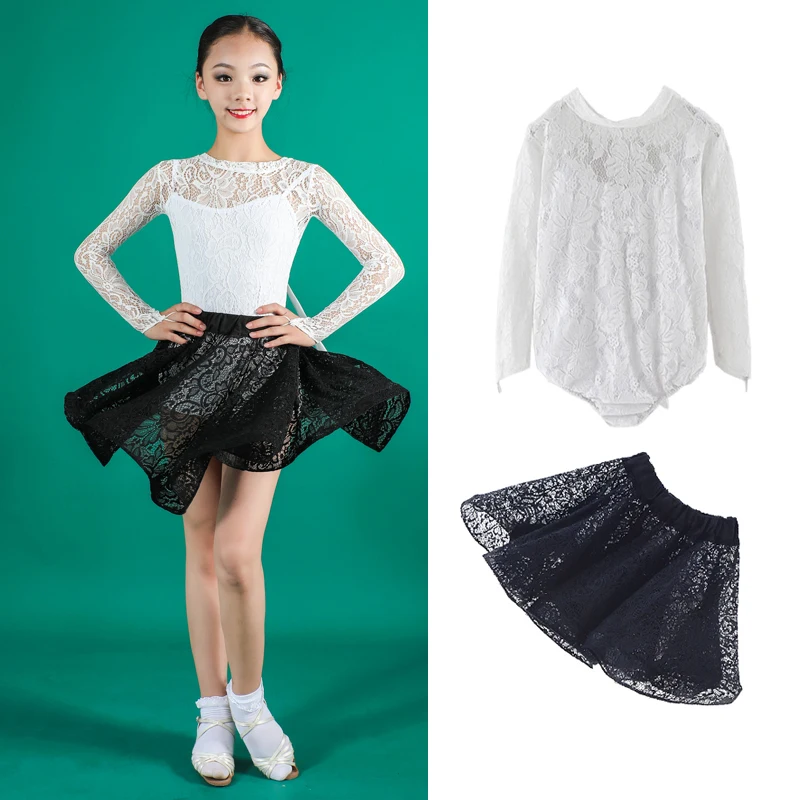 Детские платья для девочек платье латинских танцев с трико сальсы юбка