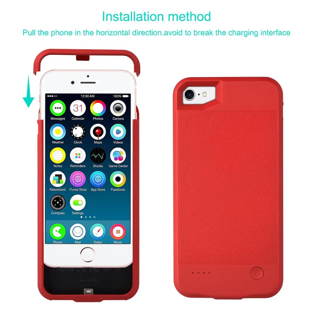 Чехол для зарядного устройства iPhone 7 8 Plus чехол аккумулятора зарядки ультра