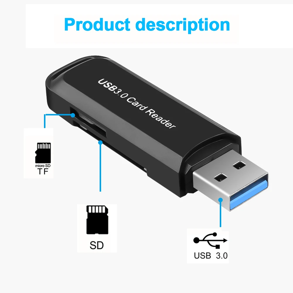 2 в 1 USB адаптер 3 0 высокоскоростной для Micro SD TF карт ридер портативный компьютера