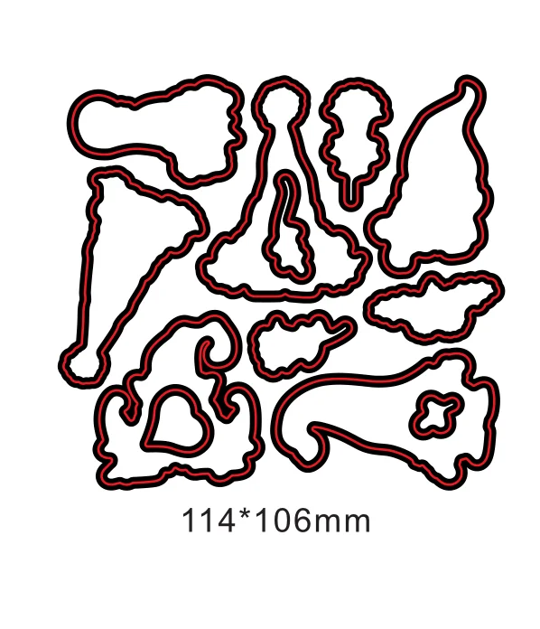 7 крошечных гномов прозрачные наклейки + резки Счастливого Рождества чтобы вы