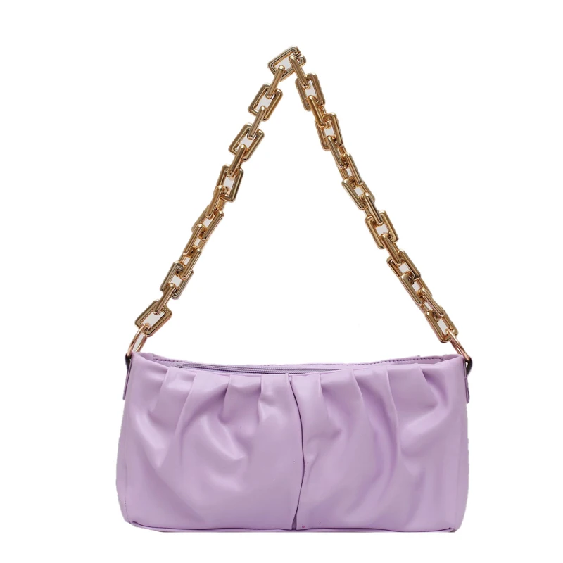 

Solid Color Purse for Women Vintage Hobo Bag Femal Bolsos Luxury Handbag Retro Women Bags Thick Chain Leather Shoulder Bag 2021