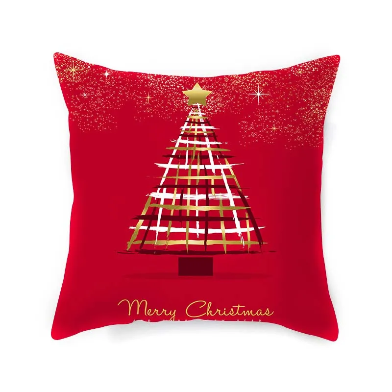 Счастливого Рождества квадратная Подушка Чехол Санта Декоративная Наволочка на