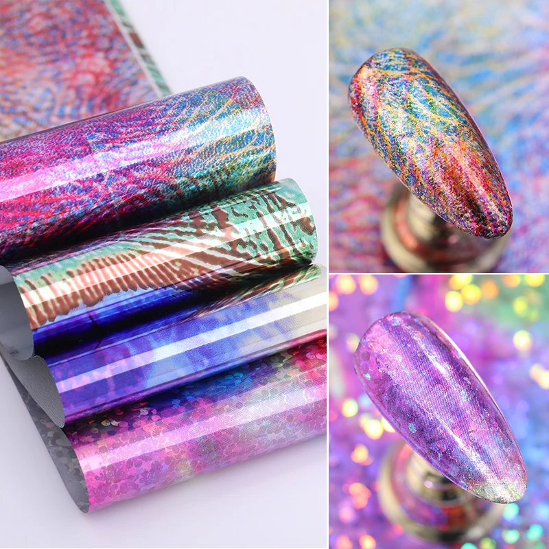 1 рулон градиентная блестящая Фольга для ногтей s бумага Золотой Красный Розовый