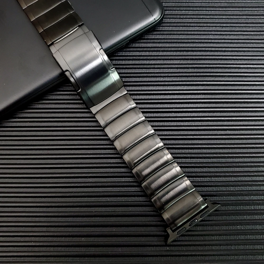 Складная застежка из нержавеющей стали ремешок для Apple watch band 44 мм 42 мм 40 мм 38 мм ссылка браслет для iWatch серии 4 5 металлический ремешок для часов
