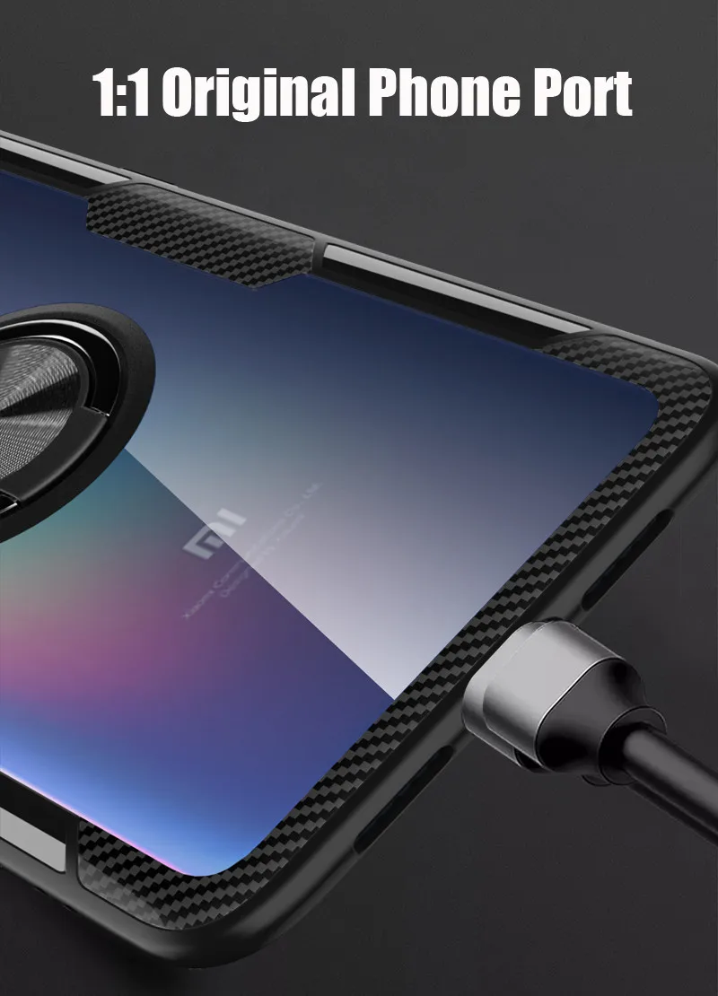 Прозрачный чехол для Xiaomi mi 9 8 SE mi 9 mi 8 mi 8 Pro Lite с кольцом и подставкой, прозрачный противоударный защитный чехол Xiaomi mi 9T mi 9 8 Pro