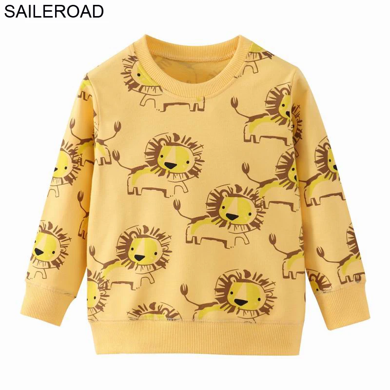 9052 same picture SAILEROAD Осенние детские кофты Dinosaur Toddler Kid Baby Girl Boy Одежда с длинным рукавом Мультфильм Печатные футболки Топы - Цвет: 9052 same picture