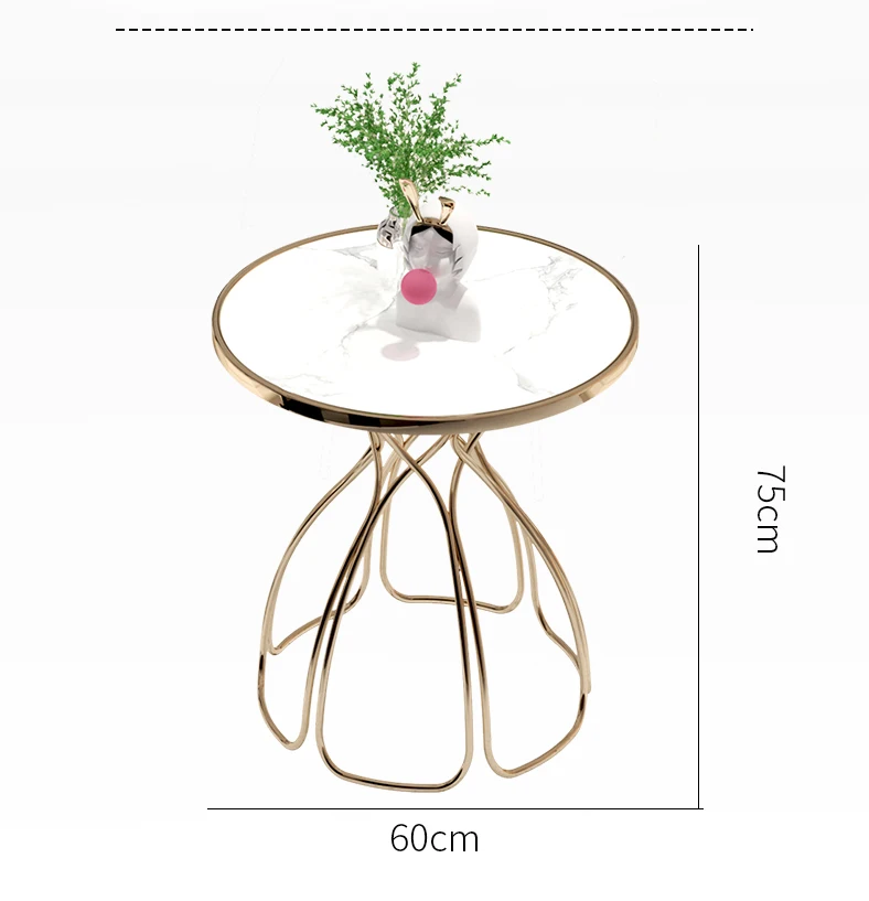 Light Luxury Petal Coffee Tables Simplicity Round Marble Desktop Geometry Wrought Iron Phnom Penh Furnitures