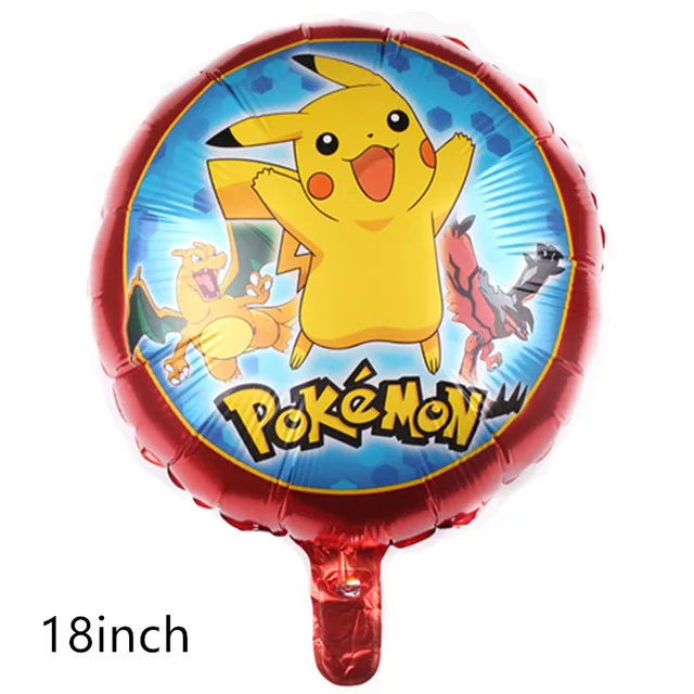 1pc 18inch Новые воздушные шары Пикачу pokemon go, праздничные вечерние шары с днем рождения, праздничные украшения для детей, подарок для мальчиков, Мультяшные игрушки - Цвет: 1pc 18inch