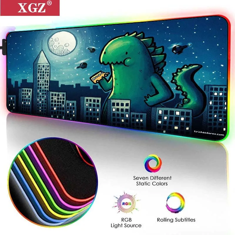 

XGZ мультфильм RGB Мышь Pad, светодиодный резиновая прокладка для Тетрадь компьютерной периферии благодаря адекватному аксессуары, игровые консоли с подключением к ПК Non-slip 400X900X3 Csgo
