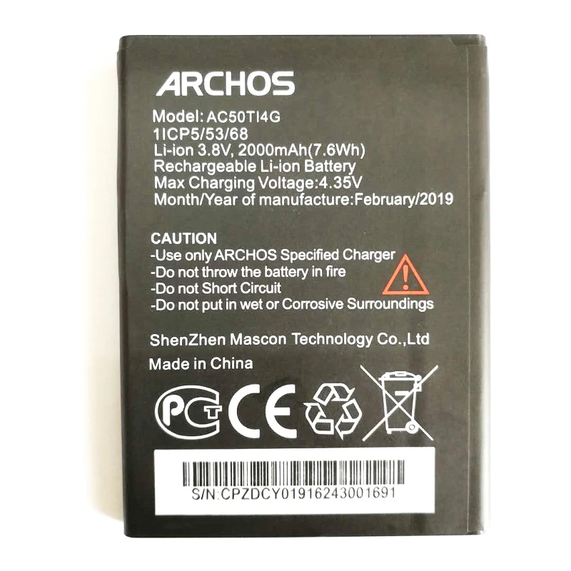 2000 мАч AC50TI4G сменный аккумулятор Baterij для ARCHOS 50 Титан 4G мобильный телефон atteries