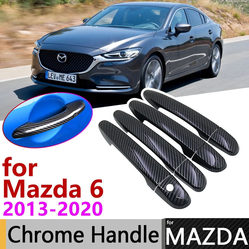 Черная накладка на дверную ручку из углеродного волокна для Mazda 6 Atenza GJ GL 2013 ~ 2020 2014